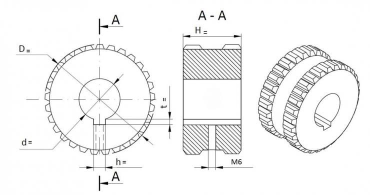 Звёздочки на сетку глазировочную Тип 11 (на вал круглого сечения)